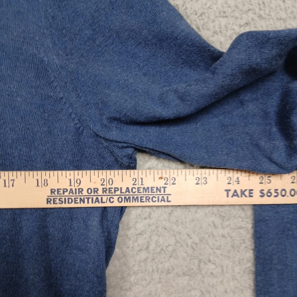 Banana‎ Republic Men's L Blue V-Neck Sweater Silk Cotton Cashmere Luxury Blend